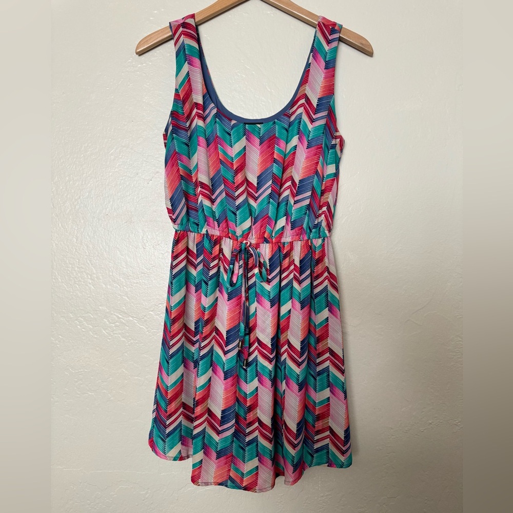 RUE21 Printed Scoop Neck Sleeveless Mini Dress, Size Medium